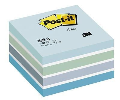 3M Post-it notatkuber blå pastell 76 x 76 mm i gruppen HJEM, HUS OG HAGE / Kontorsmaterialer / Papir og Blokker hos TP E-commerce Nordic AB (C68150)