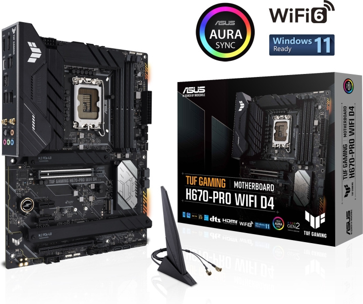 ASUS TUF GAMING H670-PRO WIFI D4 LGA 1700 ATX-hovedkort i gruppen Datautstyr / PC-Komponenter / Hovedkort hos TP E-commerce Nordic AB (C68294)