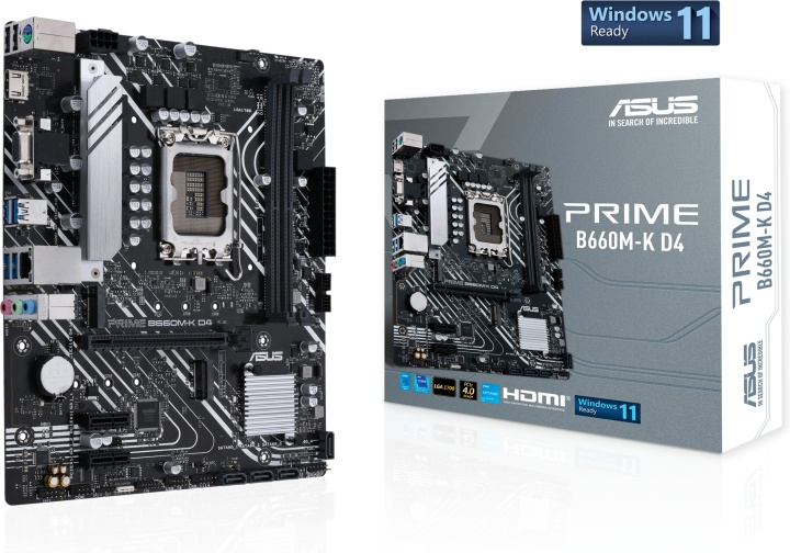 ASUS PRIME B660M-K D4 LGA 1700 mATX-hovedkort i gruppen Datautstyr / PC-Komponenter / Hovedkort hos TP E-commerce Nordic AB (C68301)