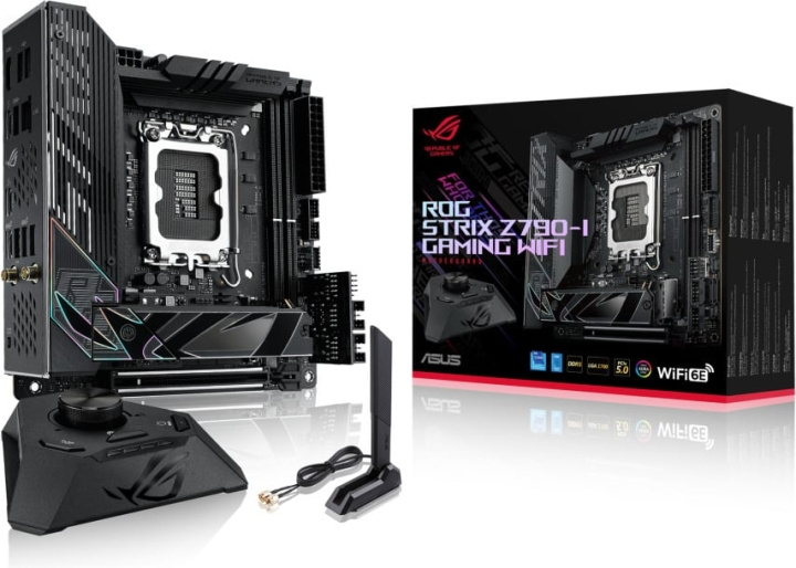 ASUS ROG STRIX Z790-I GAMING WIFI Mini-ITX-hovedkort i gruppen Datautstyr / PC-Komponenter / Hovedkort hos TP E-commerce Nordic AB (C68387)