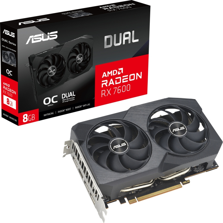 ASUS AMD Radeon DUAL-RX7600-O8G-V2 grafikkort i gruppen Datautstyr / PC-Komponenter / Skjermkort hos TP E-commerce Nordic AB (C68485)