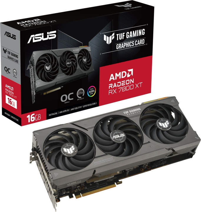 ASUS AMD Radeon TUF-RX7800XT-O16G-GAMING grafikkort i gruppen Datautstyr / PC-Komponenter / Skjermkort hos TP E-commerce Nordic AB (C68516)