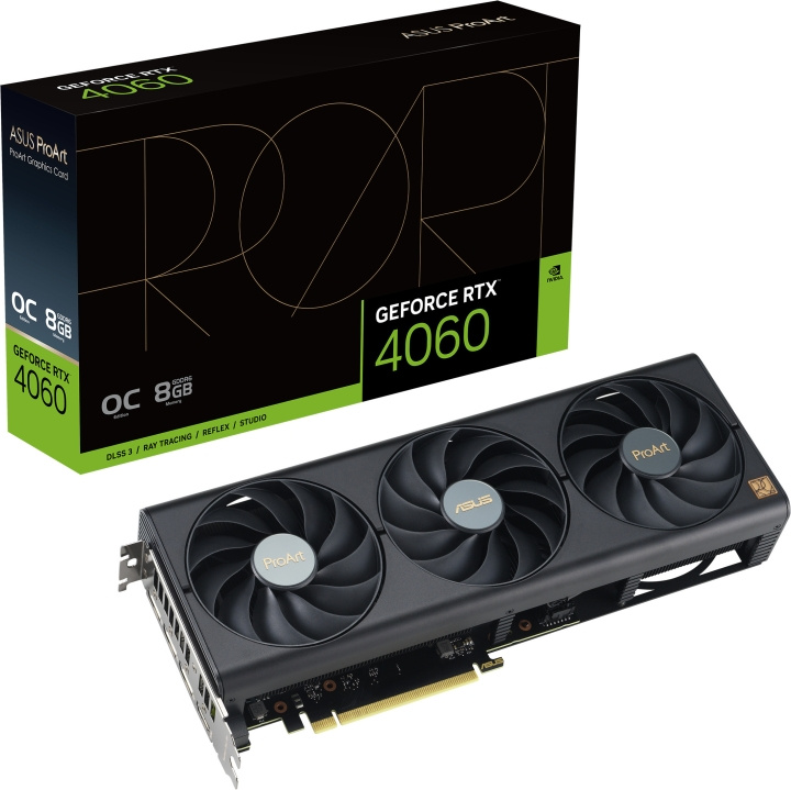 ASUS GeForce PROART-RTX4060-O8G grafikkort i gruppen Datautstyr / PC-Komponenter / Skjermkort hos TP E-commerce Nordic AB (C68520)