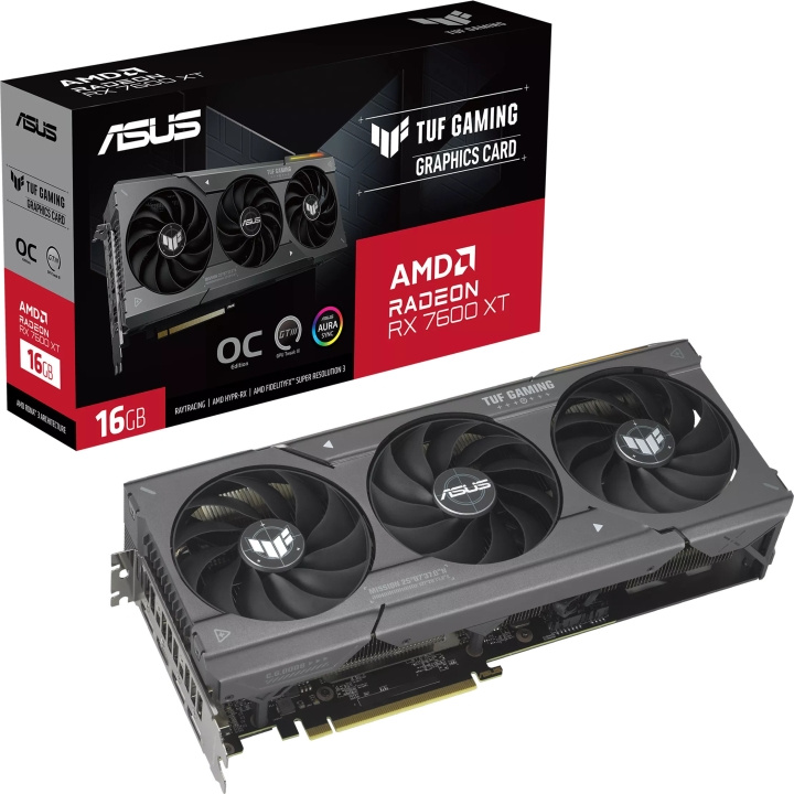 ASUS AMD Radeon TUF-RX7600XT-O16G-GAMING grafikkort i gruppen Datautstyr / PC-Komponenter / Skjermkort hos TP E-commerce Nordic AB (C68542)