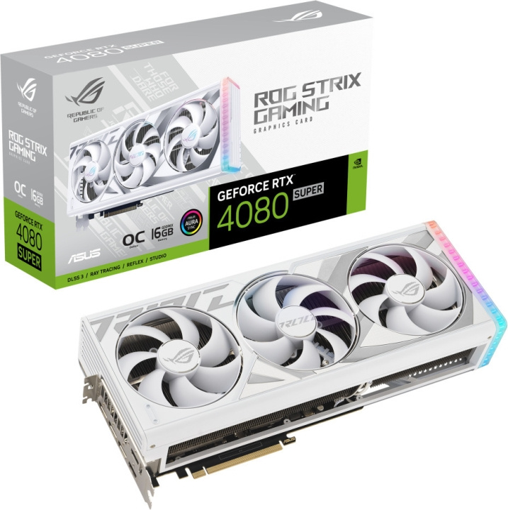 ASUS GeForce ROG-STRIX-RTX4080S-O16G-WHITE grafikkort, hvit i gruppen Datautstyr / PC-Komponenter / Skjermkort hos TP E-commerce Nordic AB (C68546)