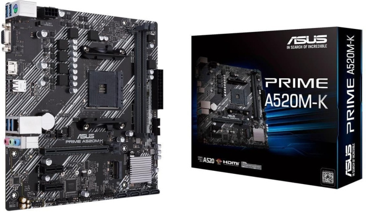 ASUS Prime PRIME A520M-K mATX-hovedkort i gruppen Datautstyr / PC-Komponenter / Hovedkort hos TP E-commerce Nordic AB (C68559)