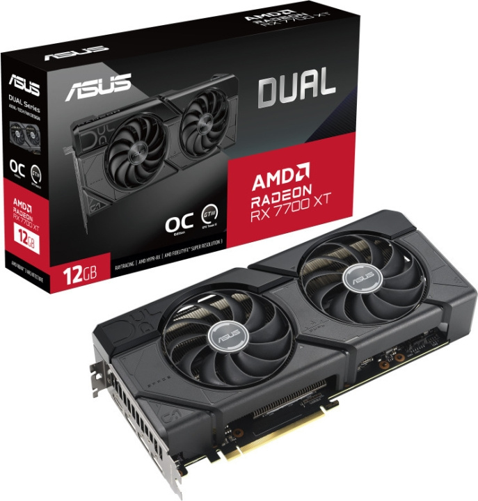 ASUS AMD Radeon DUAL-RX7700XT-O12G grafikkort i gruppen Datautstyr / PC-Komponenter / Skjermkort hos TP E-commerce Nordic AB (C68620)