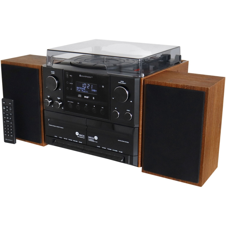 Soundmaster Stereo music centre MCD5600 with DAB+/FM radio, CD/MP3, turntable, double cassette, USB, Bluetooth i gruppen Elektronikk / Lyd & Bilde / Hjemmekino, HiFi og bærbar / Kompakt Stereo & Platespillere hos TP E-commerce Nordic AB (C68783)