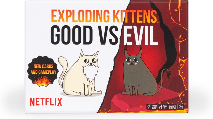 Exploding Kittens Good vs Evil Nordic - kortspill i gruppen LEKER, BARN OG BABY / Leker / Brettspill / Familiespill hos TP E-commerce Nordic AB (C69119)