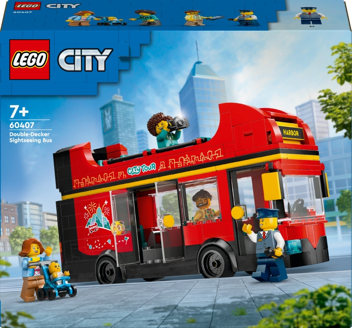 LEGO City Settet Store kjøretøy 60407 - Rød turistbuss med dobbeltdekker i gruppen LEKER, BARN OG BABY / Leker / Byggeleker / Lego hos TP E-commerce Nordic AB (C69266)