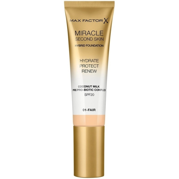 Max Factor Miracle Second Skin Foundation 01 Fair i gruppen HELSE OG SKJØNNHET / Makeup / Makeup ansikt / Foundation hos TP E-commerce Nordic AB (C69310)