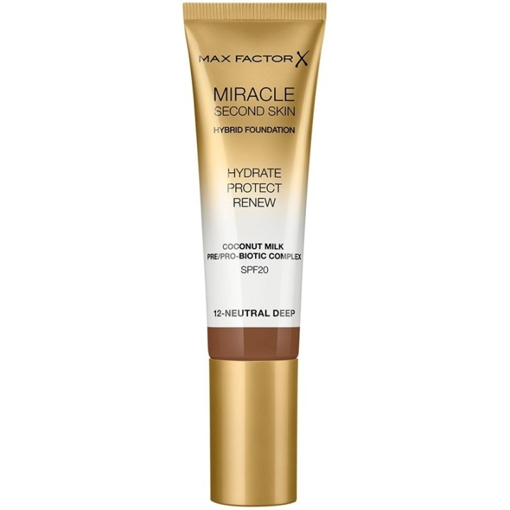 Max Factor Miracle Second Skin Foundation 12 Neutral Deep i gruppen HELSE OG SKJØNNHET / Makeup / Makeup ansikt / Foundation hos TP E-commerce Nordic AB (C69316)