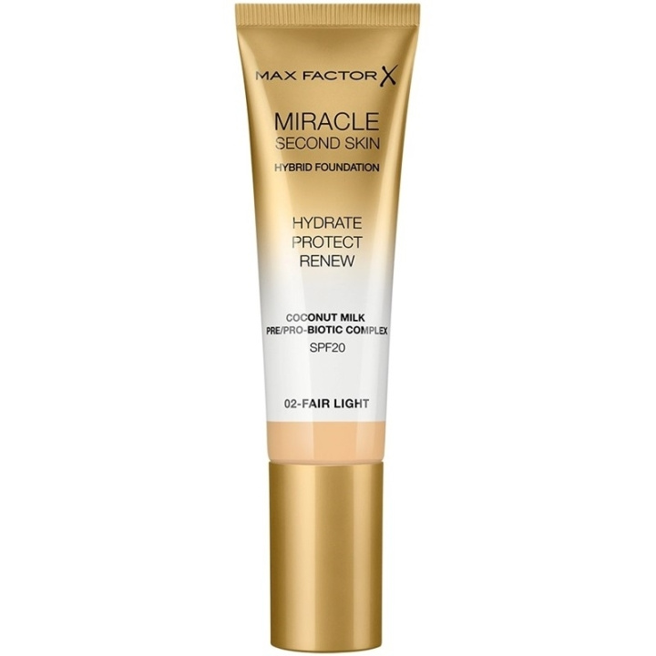 Max Factor Miracle Second Skin Foundation 02 Fair Light i gruppen HELSE OG SKJØNNHET / Makeup / Makeup ansikt / Foundation hos TP E-commerce Nordic AB (C69318)