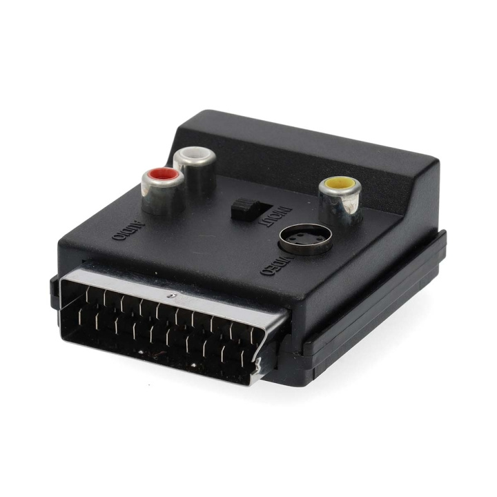 Nedis SCART-adapter | SCART Hann | S-Video Female / SCART Hunn / 3x RCA Hunn | Nikkel belagt | Kan Veksles | ABS | Sort | 1 stk. | Boks i gruppen Elektronikk / Kabler og adaptere / Scart hos TP E-commerce Nordic AB (C69351)