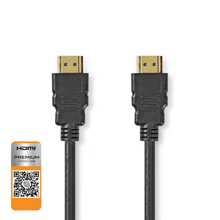 Nedis Premium High Speed ​​HDMI ™ kabel med Ethernet | HDMI ™ -kontakt | HDMI ™ -kontakt | 4K@60Hz | 18 Gbps | 1.00 m | Rund | PVC | Sort | Label i gruppen Elektronikk / Kabler og adaptere / HDMI / Kabler hos TP E-commerce Nordic AB (C69353)