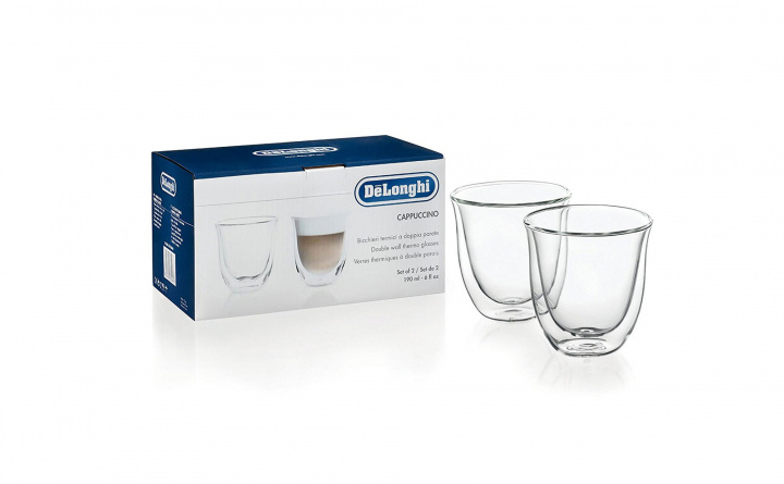 DeLonghi Cappuccino glasses, 2 pcs i gruppen HJEM, HUS OG HAGE / Kjøkkenutstyr / Annet kjøkkenutstyr hos TP E-commerce Nordic AB (C69542)