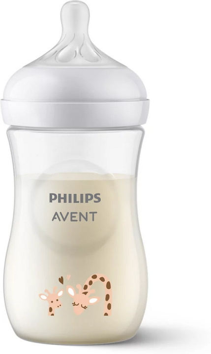 Philips Avent SCY903/66 Natural Response tåteflaske, 260 ml, giraff i gruppen LEKER, BARN OG BABY / Babyprodukter / Smokker & Tannringer hos TP E-commerce Nordic AB (C69779)