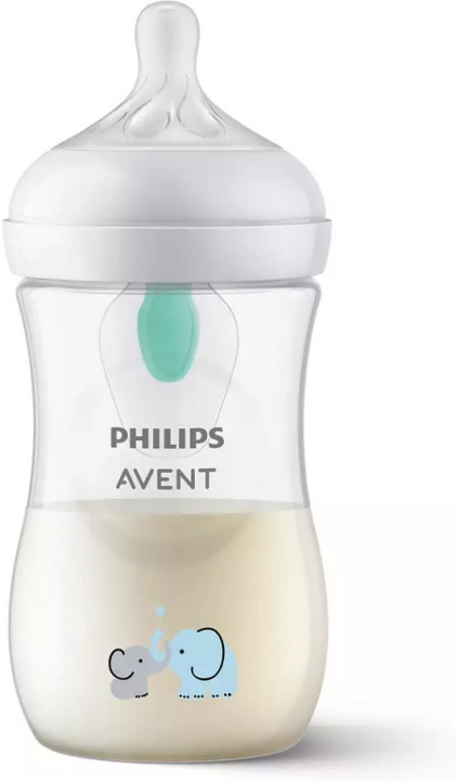 Philips Avent SCY673/81 Natural Response AirFree tåteflaske, 260 ml, elefant i gruppen LEKER, BARN OG BABY / Babyprodukter / Smokker & Tannringer hos TP E-commerce Nordic AB (C69783)