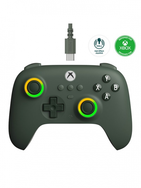 8Bitdo Ultimate C Wired kablet spillkontroller, mørkegrønn, Xbox i gruppen Elektronikk / TV-spill & tilbehør / Xbox Series X hos TP E-commerce Nordic AB (C69847)