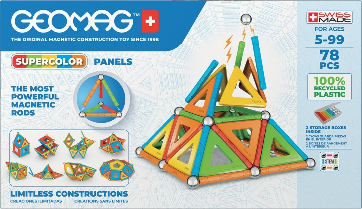 Geomag Super Colorful Magnetic Building Set, 78 deler i gruppen LEKER, BARN OG BABY / Leker / Byggeleker / Geomag hos TP E-commerce Nordic AB (C69934)