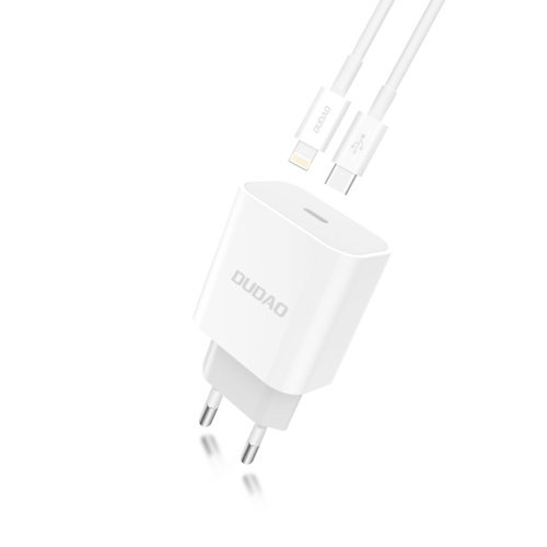 Dudao A8SEU-1M Adapter 20Watt 1xUSB-C (1m USB-C to Lightning cable included) i gruppen SMARTTELEFON & NETTBRETT / Ladere og Kabler / Vegglader / Vegglader Type C hos TP E-commerce Nordic AB (C70275)