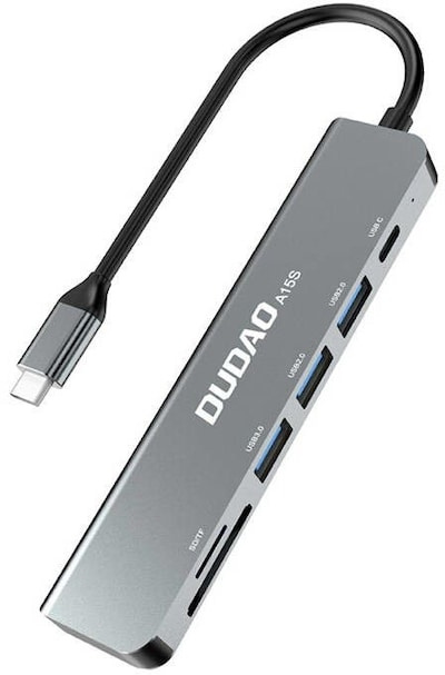 Dudao A15S 6-in-1 USB-C HUB i gruppen Datautstyr / Datamaskin Tilbehør / USB-Hubs hos TP E-commerce Nordic AB (C70283)