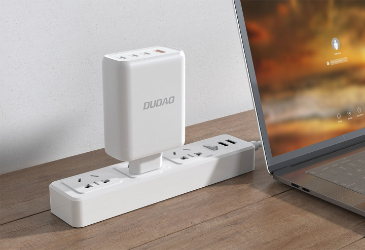 Dudao A140 140W Adapter 140Watt GaN 3xUSB-C + 1xUSB-A i gruppen SMARTTELEFON & NETTBRETT / Ladere og Kabler / Vegglader / Vegglader Type C hos TP E-commerce Nordic AB (C70300)