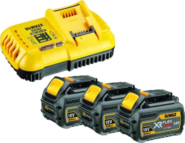 DeWALT Starter Set: 3 Batteries 54V i gruppen HJEM, HUS OG HAGE / Verktøy / Batterier til Elektroverktøy hos TP E-commerce Nordic AB (C70419)