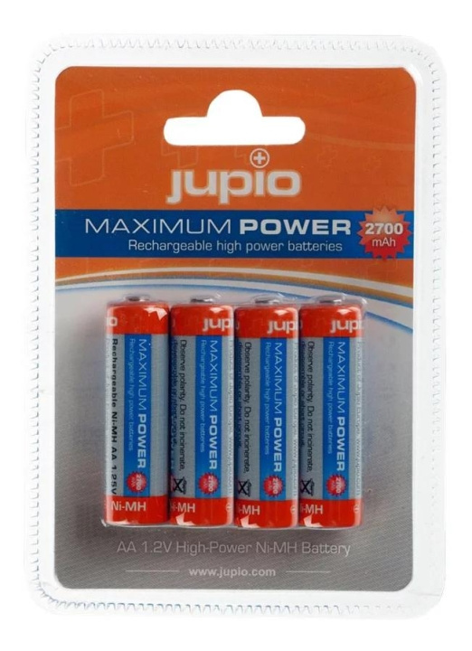 Jupio Rechargeable Batteries AA 2700 mAh 4 pcs VPE-10 i gruppen Elektronikk / Batterier & Ladere / Batterier / AA hos TP E-commerce Nordic AB (C70448)