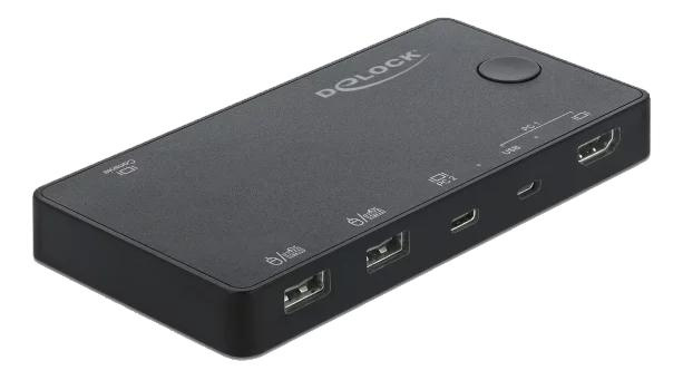 DeLOCK HDMI / USB-C™ KVM Switch 4K 60 Hz with USB 2.0 i gruppen Elektronikk / Kabler og adaptere / HDMI / Adaptere hos TP E-commerce Nordic AB (C70468)