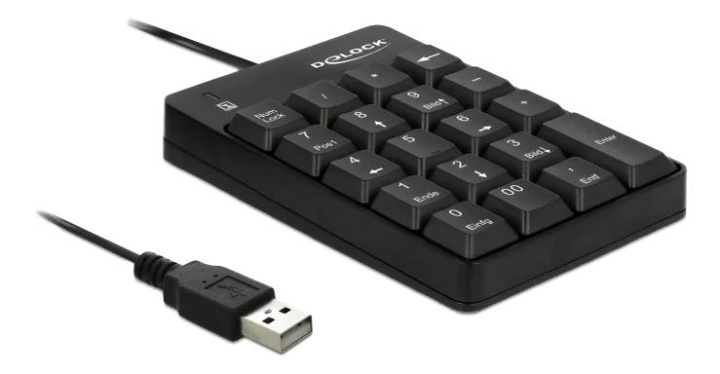 DeLOCK USB Keypad 19 keys black i gruppen Datautstyr / Mus & Tastatur / Tastatur / Kablede hos TP E-commerce Nordic AB (C70473)