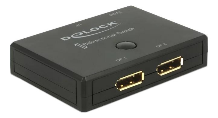 DeLOCK DisplayPort 2 - 1 Switch bidirectional 4K 60 Hz i gruppen Datautstyr / Kabler og adaptere / DisplayPort / Adaptere hos TP E-commerce Nordic AB (C70495)