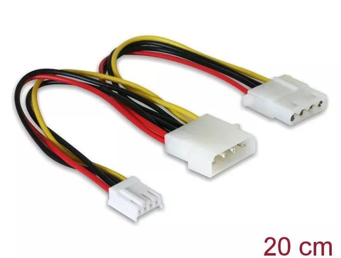 DeLOCK Power Cable Molex 4pin male to Molex 4 pin female + 4 pin i gruppen Datautstyr / Kabler og adaptere / Intern / Strømkabler og adaptere hos TP E-commerce Nordic AB (C70516)