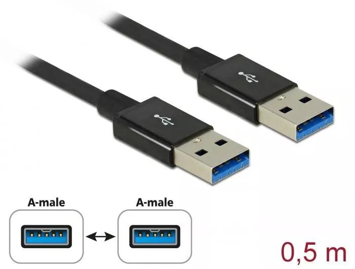 DeLOCK Cable USB 10 Gbps USB Type-A male > USB Type-A male 0.5 m i gruppen Datautstyr / Kabler og adaptere / USB / USB-A / Kabler hos TP E-commerce Nordic AB (C70518)