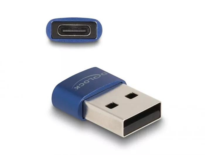 DeLOCK USB 2.0 Adapter USB Type-A male to USB Type-C™ female blue i gruppen Datautstyr / Kabler og adaptere / USB / USB-A / Adaptere hos TP E-commerce Nordic AB (C70521)