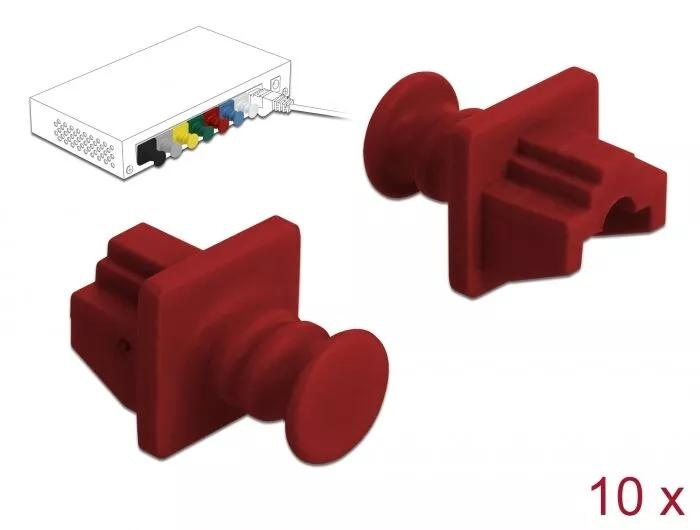 DeLOCK Dust Cover for RJ45 jack 10 pieces red i gruppen Datautstyr / Kabler og adaptere / Nettverk / Adaptere og koblinger hos TP E-commerce Nordic AB (C70525)