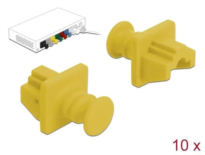 DeLOCK Dust Cover for RJ45 jack 10 pieces yellow i gruppen Datautstyr / Kabler og adaptere / Nettverk / Adaptere og koblinger hos TP E-commerce Nordic AB (C70526)