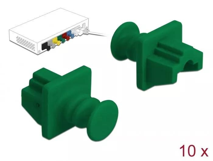 DeLOCK Dust Cover for RJ45 jack 10 pieces green i gruppen Datautstyr / Kabler og adaptere / Nettverk / Adaptere og koblinger hos TP E-commerce Nordic AB (C70527)