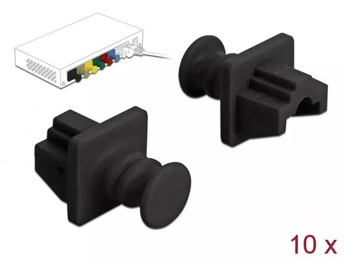 DeLOCK Dust Cover for RJ45 jack 10 pieces black i gruppen Datautstyr / Kabler og adaptere / Nettverk / Adaptere og koblinger hos TP E-commerce Nordic AB (C70528)