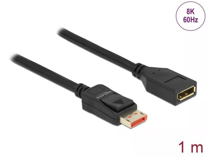 DeLOCK DisplayPort extension cable 8K 60 Hz 1 m i gruppen Datautstyr / Kabler og adaptere / DisplayPort / Kabler hos TP E-commerce Nordic AB (C70532)