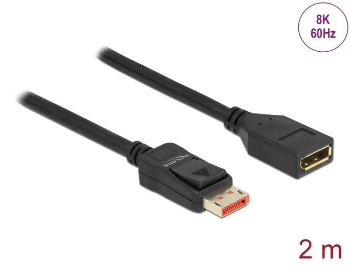 DeLOCK DisplayPort extension cable 8K 60 Hz 2 m i gruppen Datautstyr / Kabler og adaptere / DisplayPort / Kabler hos TP E-commerce Nordic AB (C70533)