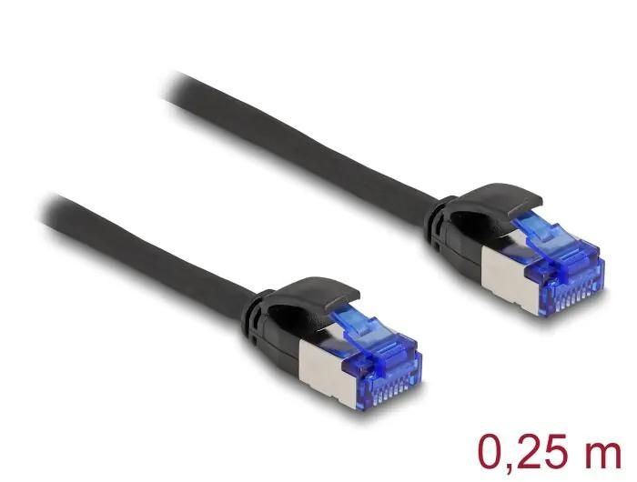 DeLOCK RJ45 Network Cable Cat.6A S/FTP Slim 0.25 m black i gruppen Datautstyr / Kabler og adaptere / Nettverk / Cat6 hos TP E-commerce Nordic AB (C70534)