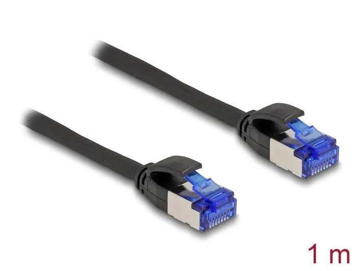 DeLOCK RJ45 Network Cable Cat.6A S/FTP Slim 1 m black i gruppen Datautstyr / Kabler og adaptere / Nettverk / Cat6 hos TP E-commerce Nordic AB (C70536)