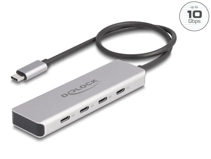 DeLOCK USB 10 Gbps USB Type-C™ Hub with 4 x USB Type-C™ female i gruppen Datautstyr / Datamaskin Tilbehør / USB-Hubs hos TP E-commerce Nordic AB (C70542)