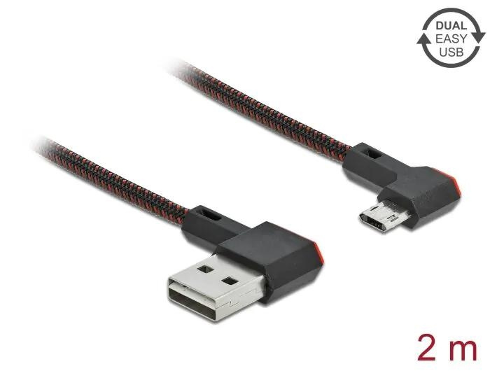 DeLOCK EASY-USB 2.0 Type-A male to EASY-USB Micro-B male 2 m i gruppen Datautstyr / Kabler og adaptere / USB / USB-A / Kabler hos TP E-commerce Nordic AB (C70553)