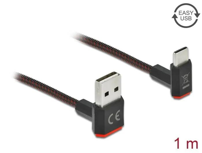 DeLOCK EASY-USB 2.0 Type-A male to USB Type-C™ male up / down 1 m i gruppen Datautstyr / Kabler og adaptere / USB / USB-A / Kabler hos TP E-commerce Nordic AB (C70554)