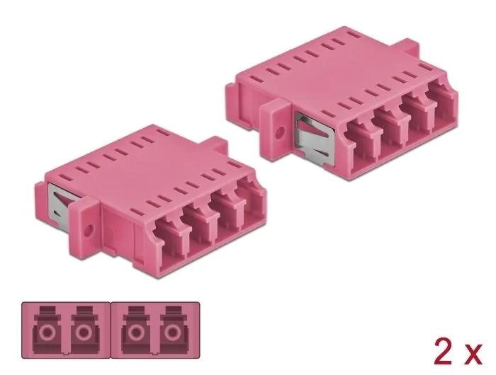 DeLOCK Optical Fiber Coupler LC Quad f to LC Quad f MM 2 pcs i gruppen Datautstyr / Kabler og adaptere / Nettverk / Adaptere og koblinger hos TP E-commerce Nordic AB (C70560)