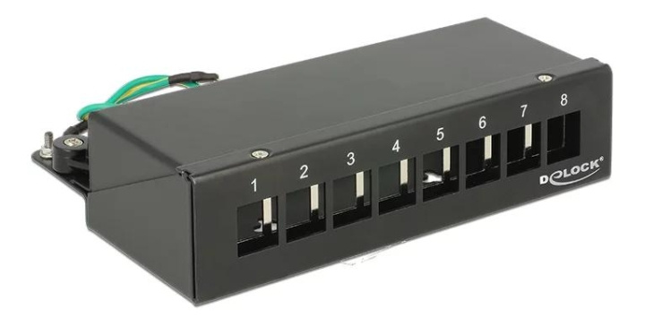 DeLOCK Patch panel, 8 ports, for keystone modules, shielded, black i gruppen Datautstyr / Kabler og adaptere / Nettverk / Adaptere og koblinger hos TP E-commerce Nordic AB (C70580)