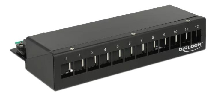 DeLOCK Keystone Desktop Patch Panel 12 Port black i gruppen Datautstyr / Kabler og adaptere / Nettverk / Adaptere og koblinger hos TP E-commerce Nordic AB (C70581)