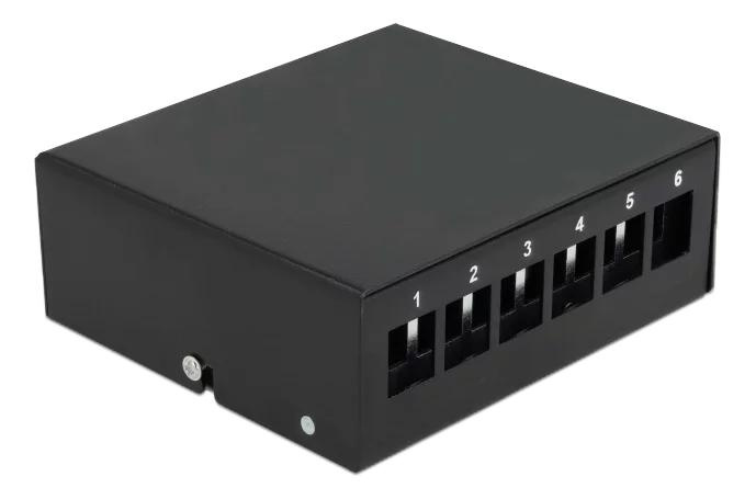 DeLOCK Keystone Patch Panel 6 Port black i gruppen Datautstyr / Kabler og adaptere / Nettverk / Adaptere og koblinger hos TP E-commerce Nordic AB (C70582)